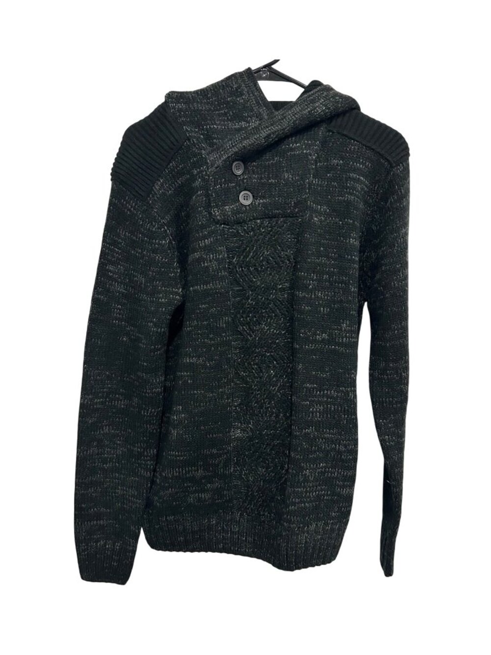 Amongst Others Medium Mens Hooded Knit Sweater Shawl Collar NEW